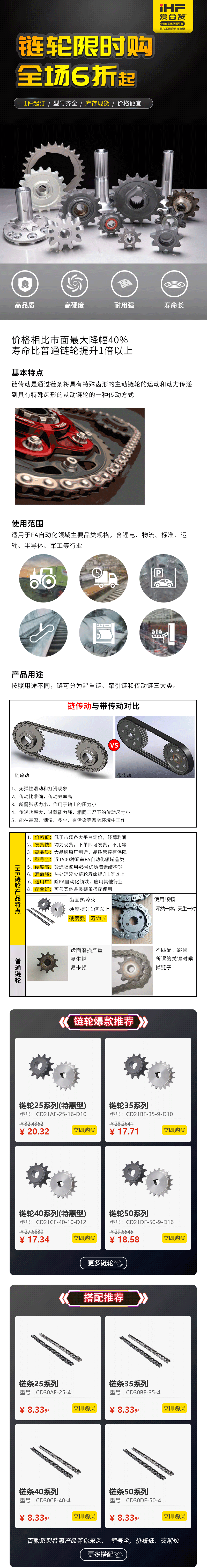 特惠現(xiàn)貨：鏈輪鏈條，成套搭配省錢耐用！